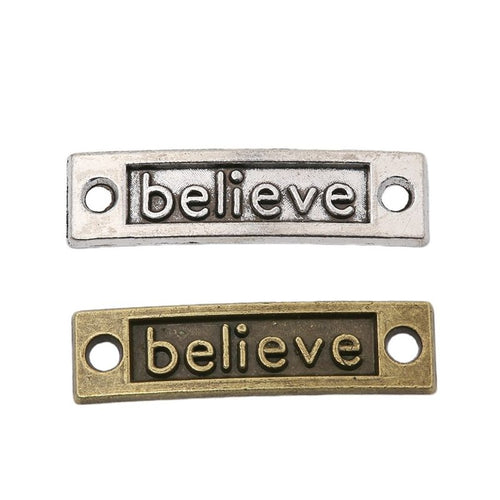 believe curved two loop connector shown from the front in the available metallic finishes