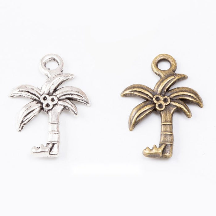 Palm Tree Metal Charm Pendant For Jewelry Making Crafts