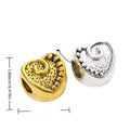 Swirl Heart Slider Bead in 2 Metal Finishes for Jewelry Making view 1