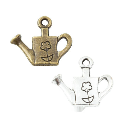 Watering can charm shown across the available finishes