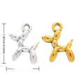 Balloon Dog Metal Charm in Textured Metal for Jewelry Making view 1