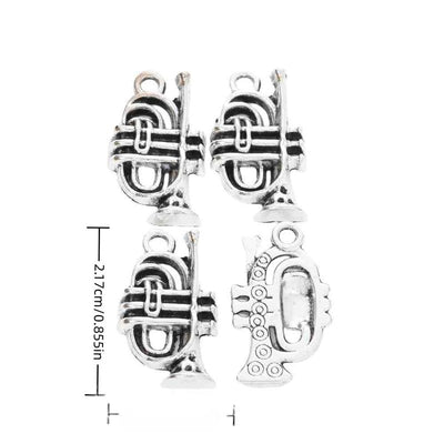 Front view of trumpet instrument charm showing finish variation 1