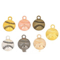 Detailed Baseball Charm Pendants in 7 Metal Finish Options view 1