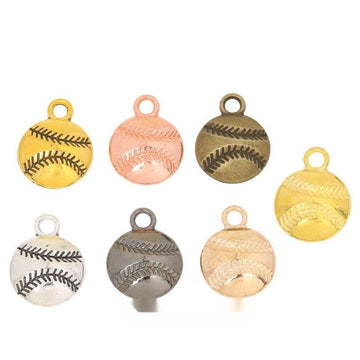 Detailed Baseball Charm Pendants in 7 Metal Finish Options