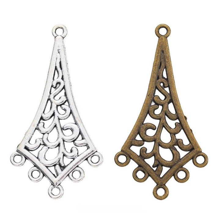 Openwork Kite Chandelier Connector in Two Antique Finishes