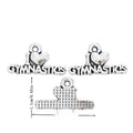 Gymnastics Word Bar Connector in Antique Silver Tone view 1