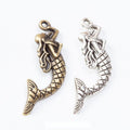 Mermaid Charm in 2 Finishes Metal Component for Jewelry Making view 1