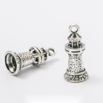 Detailed Lighthouse Charm Metal Pendant for Jewelry Making