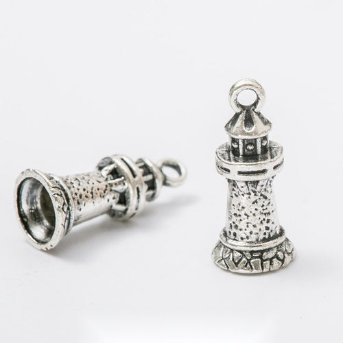 Detailed Lighthouse Charm finish assortment on a white background
