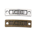 FAITH Word Bar Double Loop Jewelry Connector Component view 1