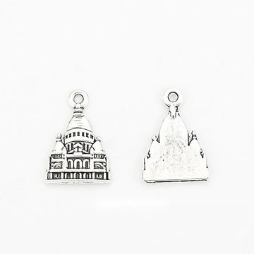 Building Facade Charm Metal Pendant for Jewelry Making