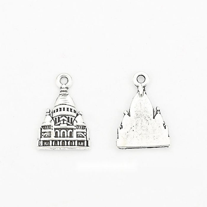 Building Facade Charm Metal Pendant for Jewelry Making