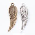 Long Feathered Wing Charm Metal Jewelry Making Pieces view 1