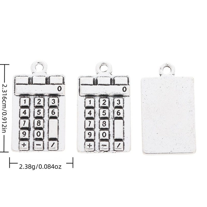 Mini Calculator Metal Charm Pendant in 1 Finish for DIY Jewelry