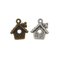 Heart Door Birdhouse Metal Charm in 2 Distinct Finishes for Jewelry Making view 1