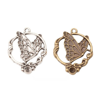 Front and finish comparison of butterfly frame charm