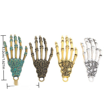 Skeleton Hand Metal Charms in Four Antique Finishes