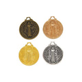 Round Saint Benedict Medal Charms in Four Finishes view 1