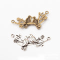 Birds on Branch Double Loop Metal Connector in Two Finishes view 1