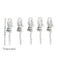 Layered Five Petal Flower Metal Charm in Antique Silver Tone view 1