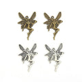Winged Fairy Charm in Two Antique Metal Finishes for Jewelry view 1