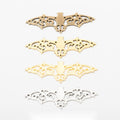 Filigree Bat Wing Connectors in 4 Metal Finish Options view 1