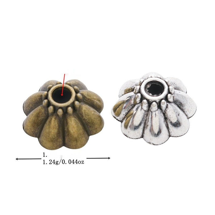 Fluted Flower Bead Cap in 2 Pictured Finishes for Jewelry Making