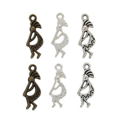 Woman Silhouette Charm finish comparison on a white background