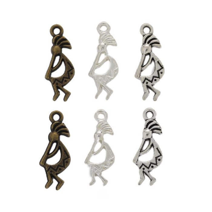 Woman Silhouette Charm in 3 Metal Finishes for Jewelry Making