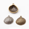 Vintage Scallop Shell Charms in Multiple Finishes for Jewelry Making view 1