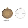 Large Round Cabochon Pendant Settings in Antique Silver, Antique Bronze view 1