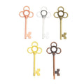 Vintage Finish Metal Four Loop Skeleton Key Charms in 5 Style Options view 1