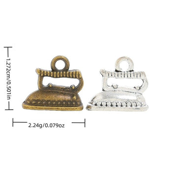 Miniature Clothes Iron Alloy Charm in 2 Pictured Options