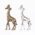 Long Neck Giraffe Metal Charm Pendant in Two Vintage Finishes view 1