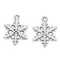 Antique Silver Six-Point Snowflake Charm with Cutout Pattern view 1