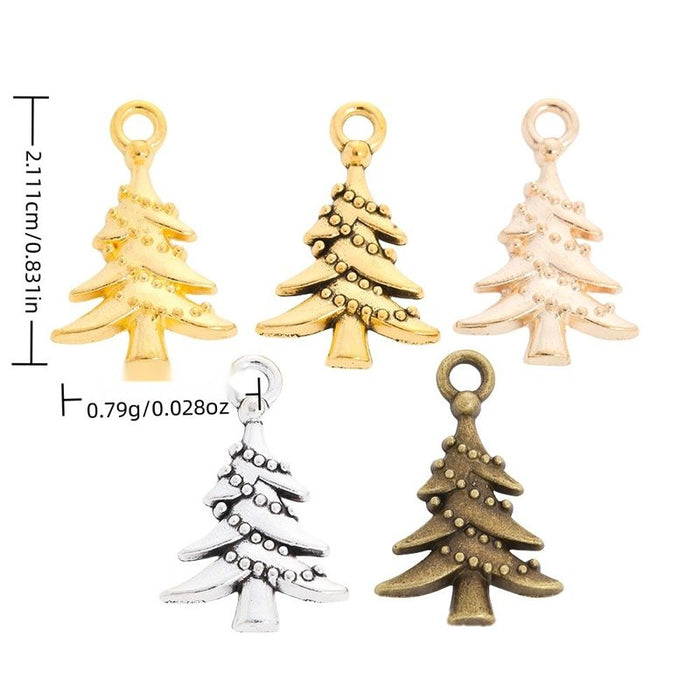 Raised Christmas Tree Metal Charms in Five Metallic Finishes