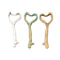 Heart Top Key Shaped Bottle Opener in Multiple Metal Finishes for Jewelry Making view 1