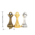 Classic Chess Piece Metal Charms in Three Color Finishes view 1
