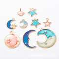 Moon Star Planet Enamel Metal Charm Collection For Jewelry Making view 1