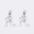 Running Girl Metal Charm for Jewelry Making in Antique Silver view 1