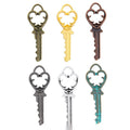 Floral Bow Skeleton Key Metal Charm for Jewelry Making in 6 Visible Finishes view 1