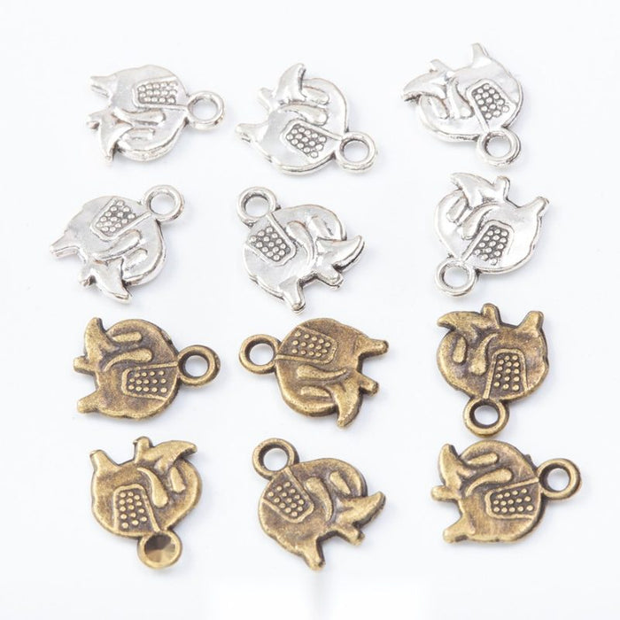 Tiny Elephant Charm in 2 Finishes for Jewelry Making