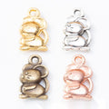 Chinese Zodiac Rat Charm in 4 Metal Finishes for Jewelry Making view 1