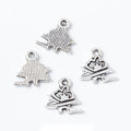 Antique Silver Tone Campfire Metal Charm with Hanging Loop view 1