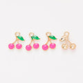 Enamel Cherry Metal Pendant Charms in 6 Distinct Finishes view 9