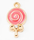 Enamel Swirl Lollipop Bow Charm Pendant For Jewelry Making view 5