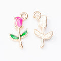 Enamel Rose Flower Metal Charms in Seven Bright Colors view 10