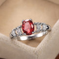 Red Blue and Clear Stone Silver Tone Halo Ring Jewelry Accessory view 1