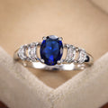 Red Blue and Clear Stone Silver Tone Halo Ring Jewelry Accessory view 6