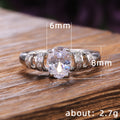 Red Blue and Clear Stone Silver Tone Halo Ring Jewelry Accessory view 5